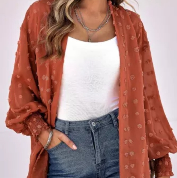 New Swiss dot open front Cardigan - Picture 7 of 13